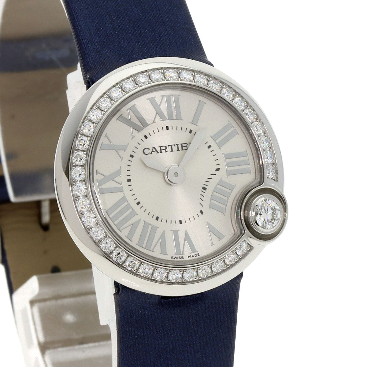 CARTIER Ballon Blanc 1" Watches W4BL0002 Stainless Steel/Leather Ladies