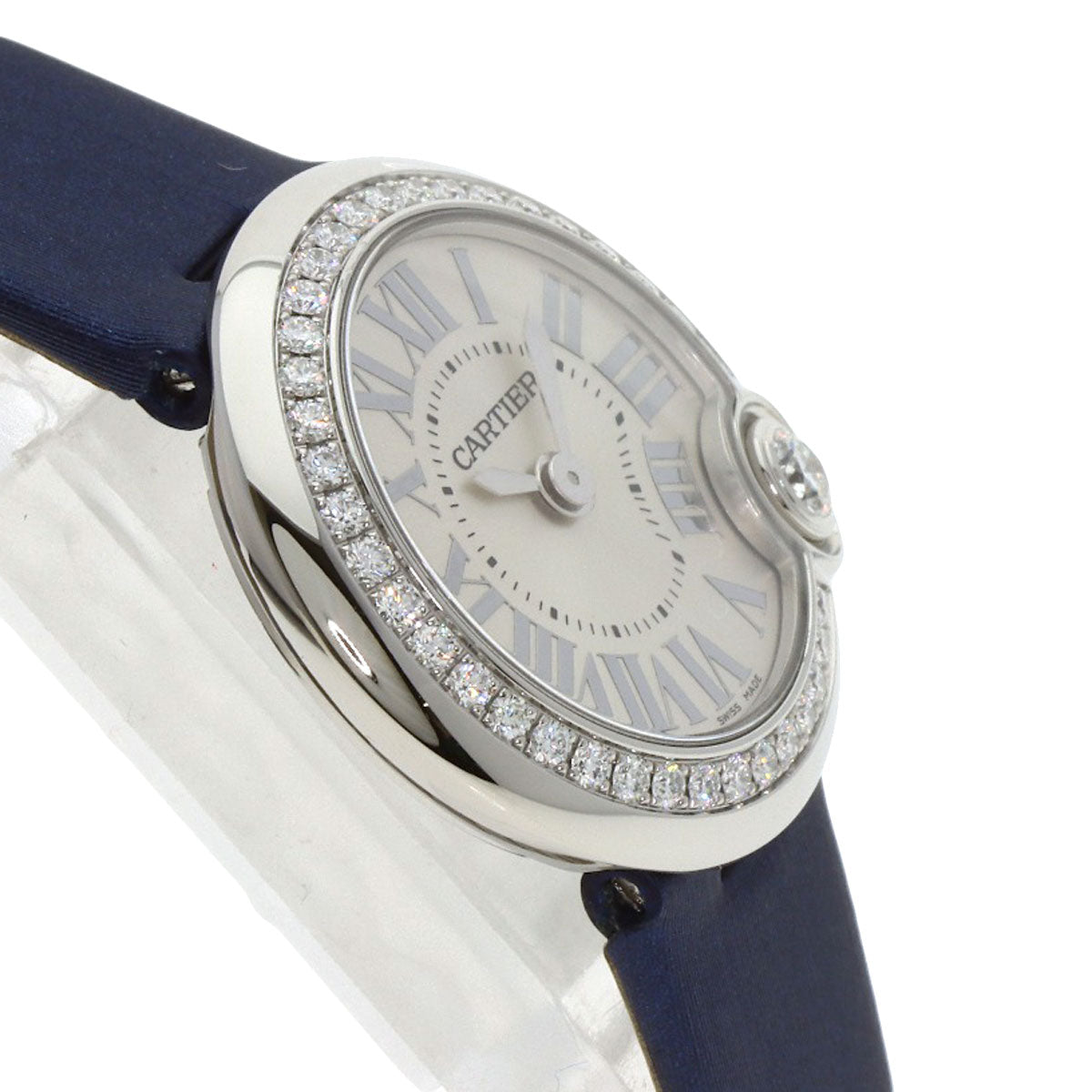 CARTIER Ballon Blanc 1" Watches W4BL0002 Stainless Steel/Leather Ladies