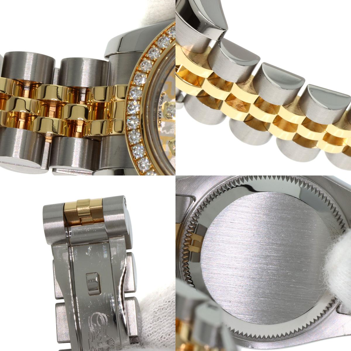 ROLEX Datejust 10P Bezel Diamond Gold Crystal Watches 179383G Stainless Steel/SSxK18YG Ladies