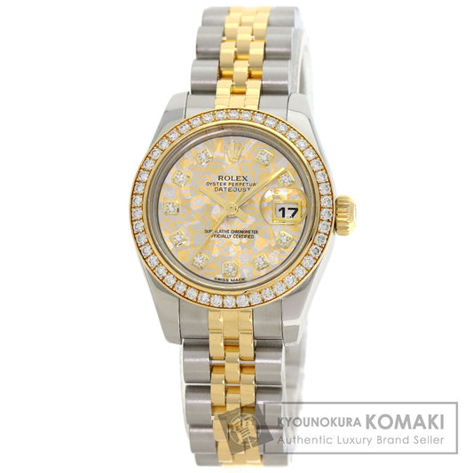ROLEX Datejust 10P Bezel Diamond Gold Crystal Watches 179383G Stainless Steel/SSxK18YG Ladies
