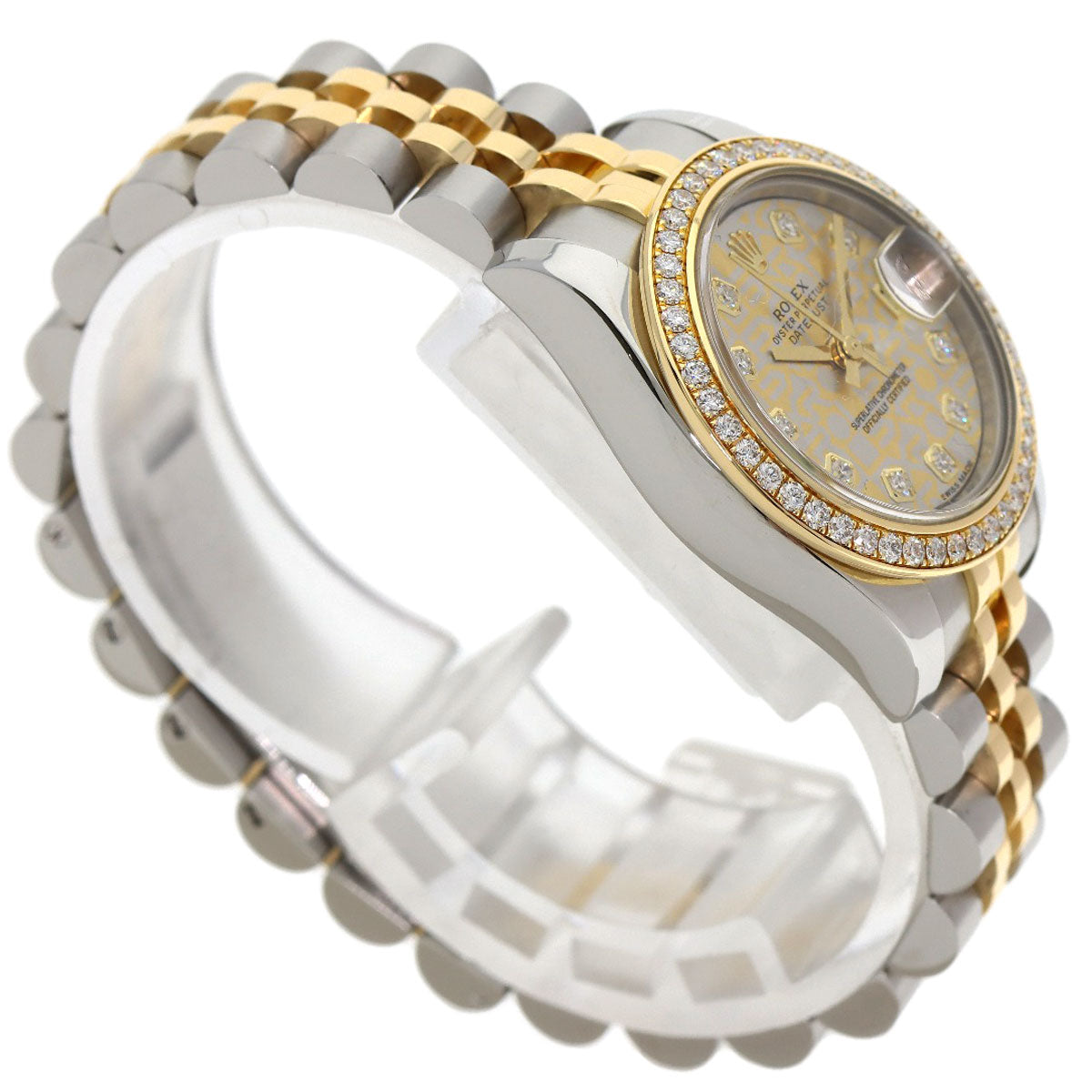 ROLEX Datejust 10P Bezel Diamond Gold Crystal Watches 179383G Stainless Steel/SSxK18YG Ladies