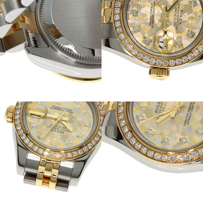 ROLEX Datejust 10P Bezel Diamond Gold Crystal Watches 179383G Stainless Steel/SSxK18YG Ladies