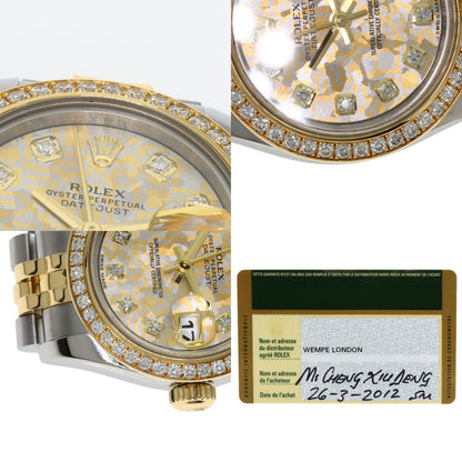 ROLEX Datejust 10P Bezel Diamond Gold Crystal Watches 179383G Stainless Steel/SSxK18YG Ladies