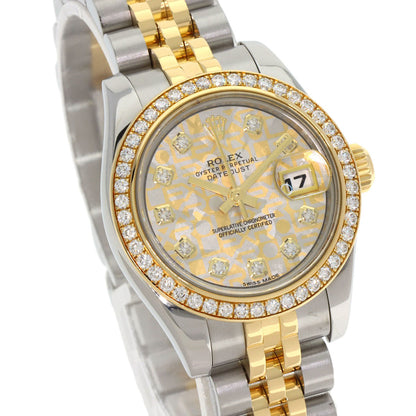ROLEX Datejust 10P Bezel Diamond Gold Crystal Watches 179383G Stainless Steel/SSxK18YG Ladies