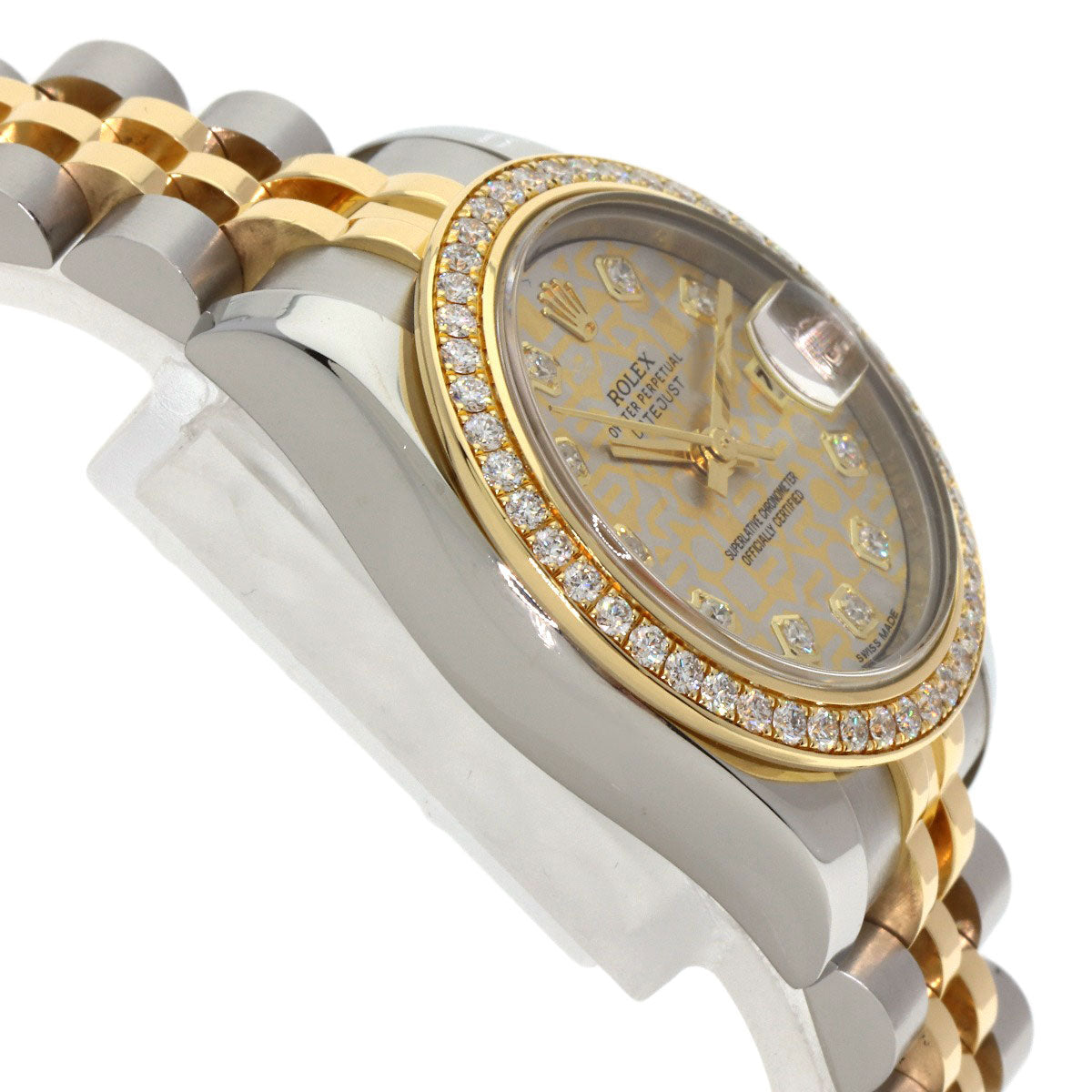 ROLEX Datejust 10P Bezel Diamond Gold Crystal Watches 179383G Stainless Steel/SSxK18YG Ladies
