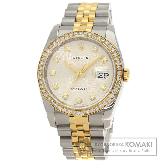 ROLEX Datejust 10P Bezel Diamond Watches 116243G Stainless Steel/SSxK18YG mens