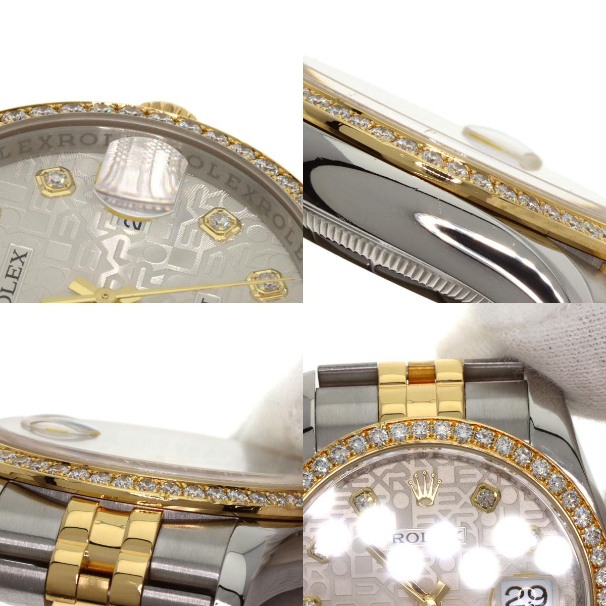 ROLEX Datejust 10P Bezel Diamond Watches 116243G Stainless Steel/SSxK18YG mens