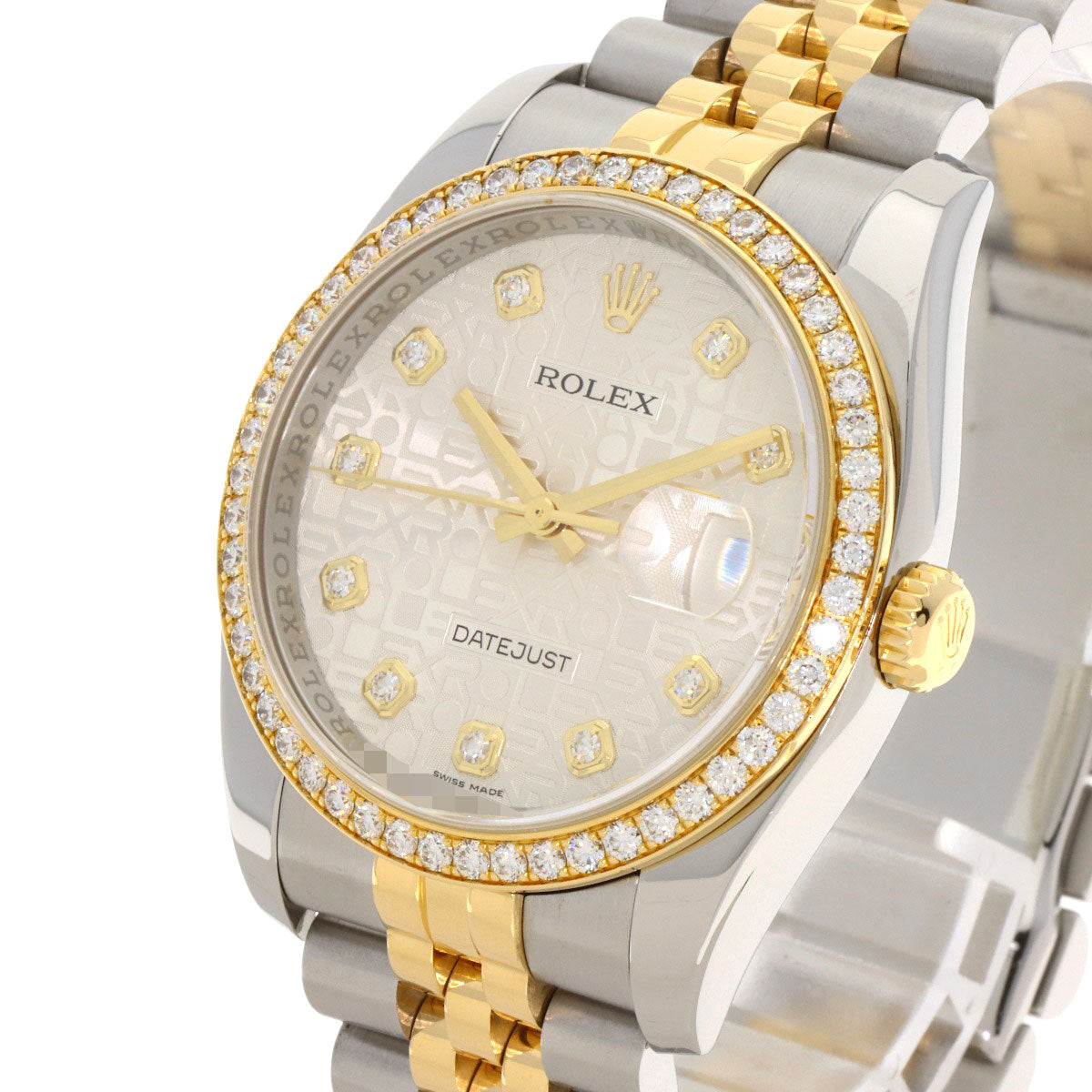 ROLEX Datejust 10P Bezel Diamond Watches 116243G Stainless Steel/SSxK18YG mens