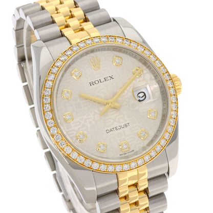 ROLEX Datejust 10P Bezel Diamond Watches 116243G Stainless Steel/SSxK18YG mens