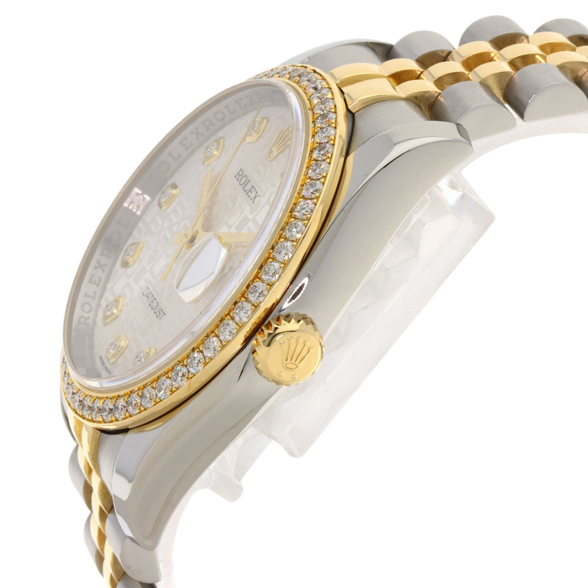 ROLEX Datejust 10P Bezel Diamond Watches 116243G Stainless Steel/SSxK18YG mens