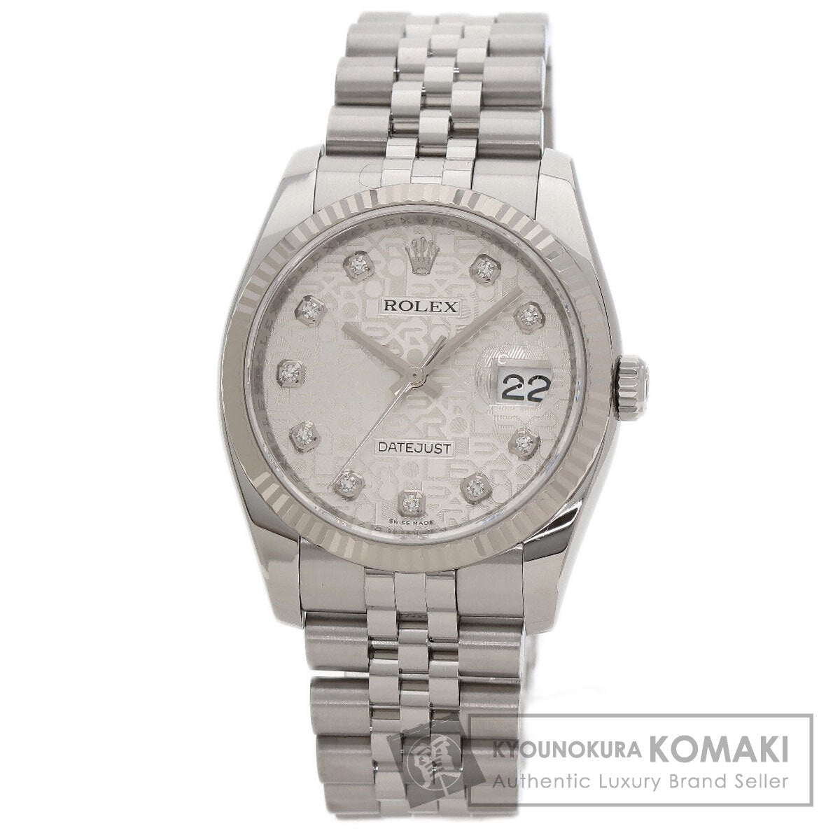 ROLEX DATEJUST 10P Diamond Watches 116234G Stainless Steel/Stainless Steel mens