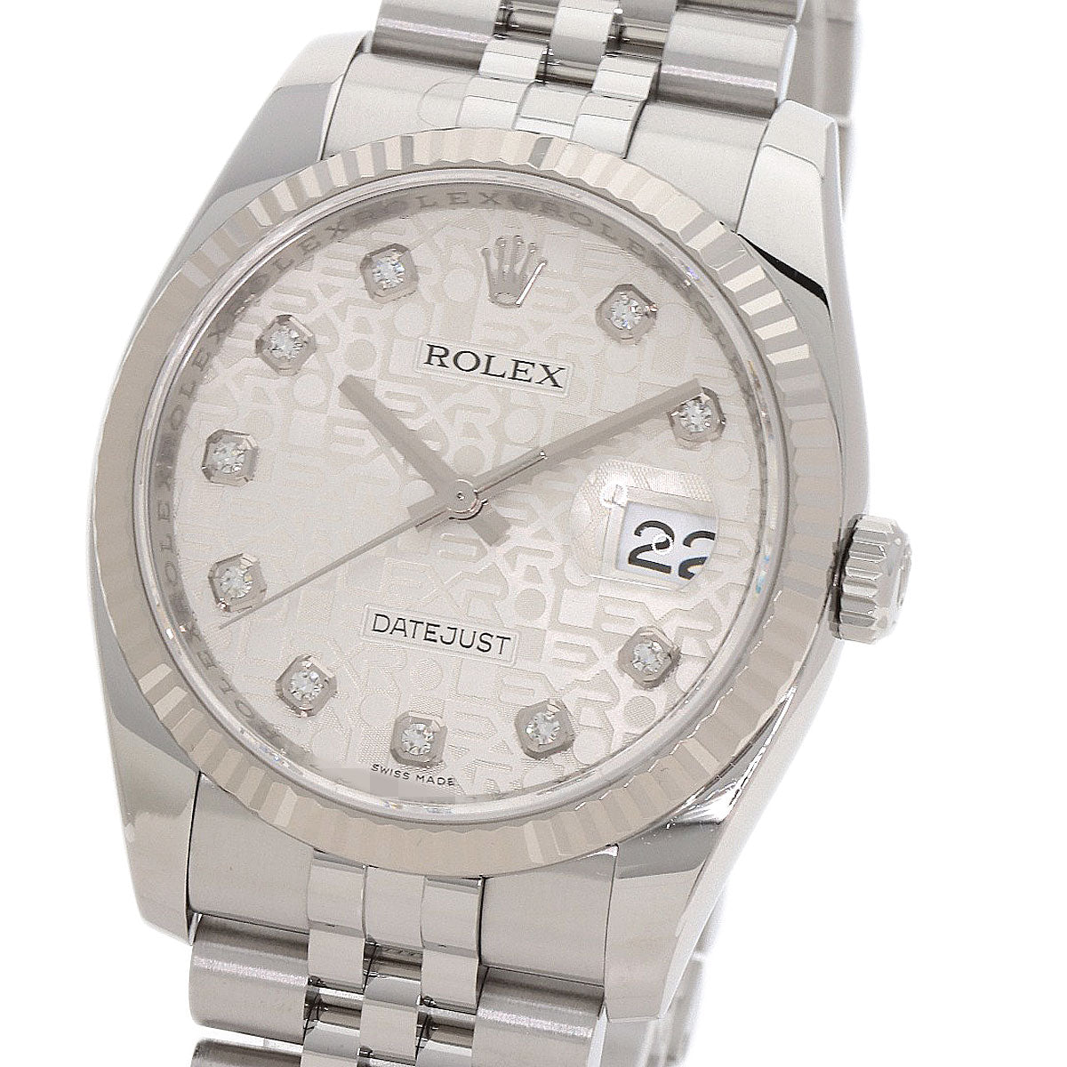 ROLEX DATEJUST 10P Diamond Watches 116234G Stainless Steel/Stainless Steel mens