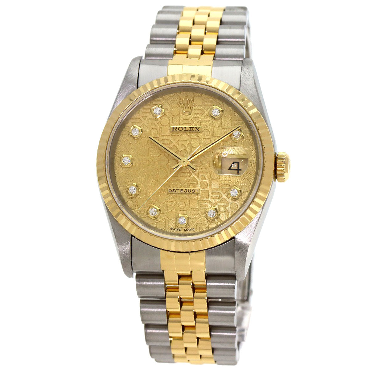 ROLEX DATEJUST 10P Diamond Watches 16233G Stainless Steel/SSxK18YG mens