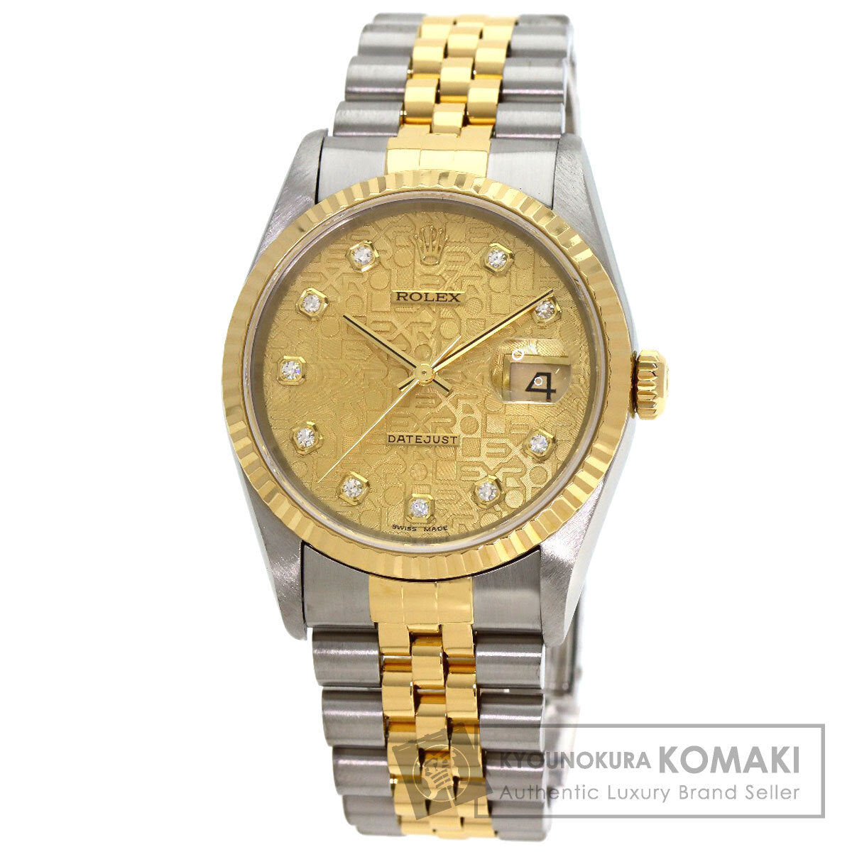 ROLEX DATEJUST 10P Diamond Watches 16233G Stainless Steel/SSxK18YG mens