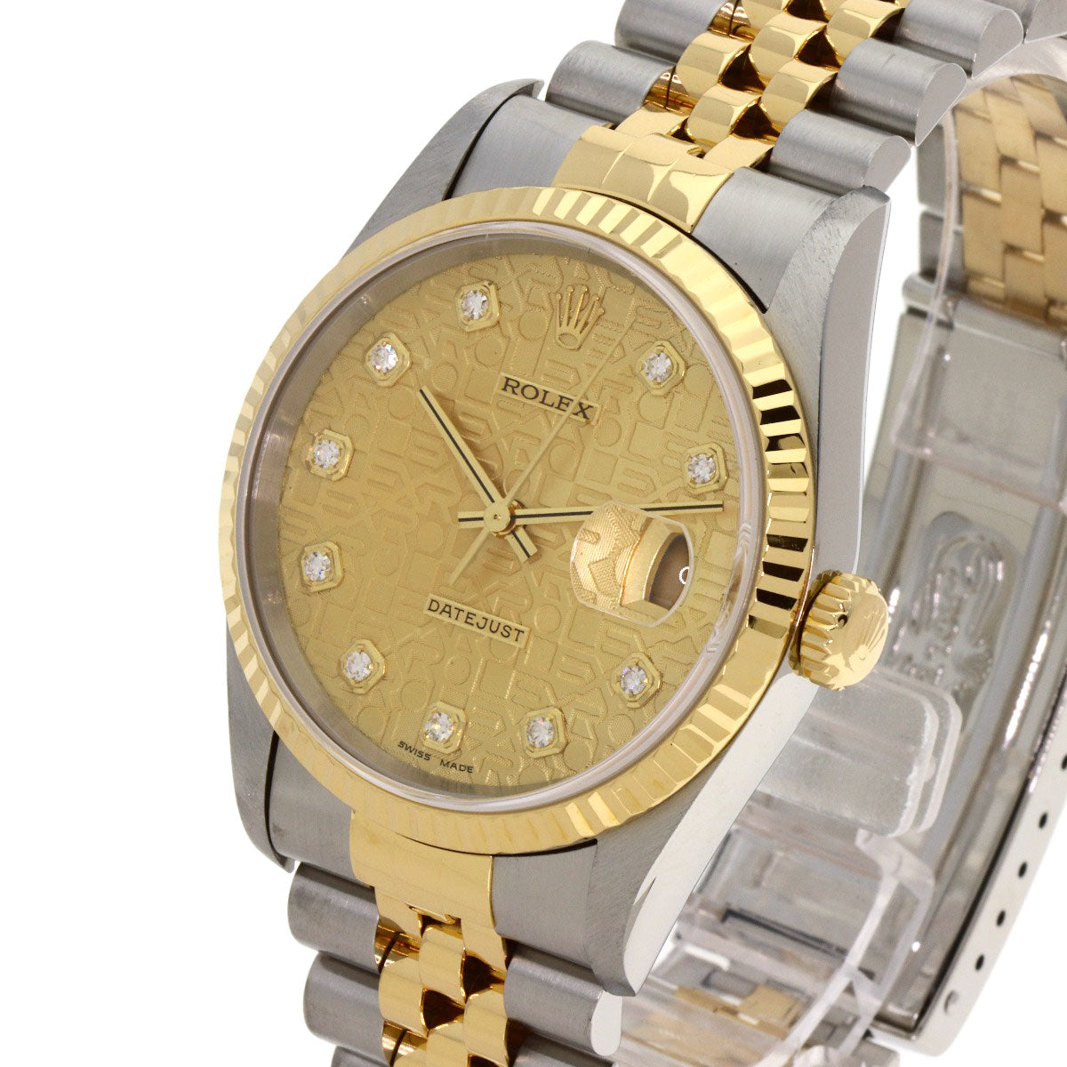 ROLEX DATEJUST 10P Diamond Watches 16233G Stainless Steel/SSxK18YG mens