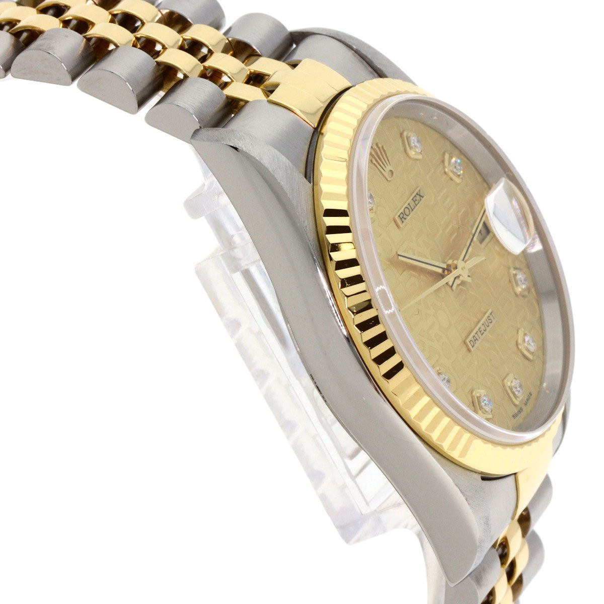 ROLEX DATEJUST 10P Diamond Watches 16233G Stainless Steel/SSxK18YG mens