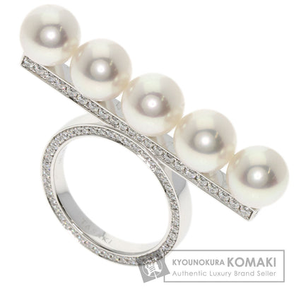 TASAKI Balance Signature Pavé Diamond Akoya Pearl Ring K18 White Gold Ladies [Used]