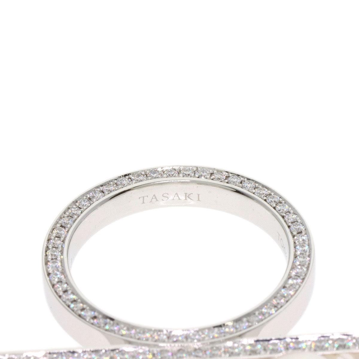 TASAKI Balance Signature Pavé Diamond Akoya Pearl Ring K18 White Gold Ladies [Used]