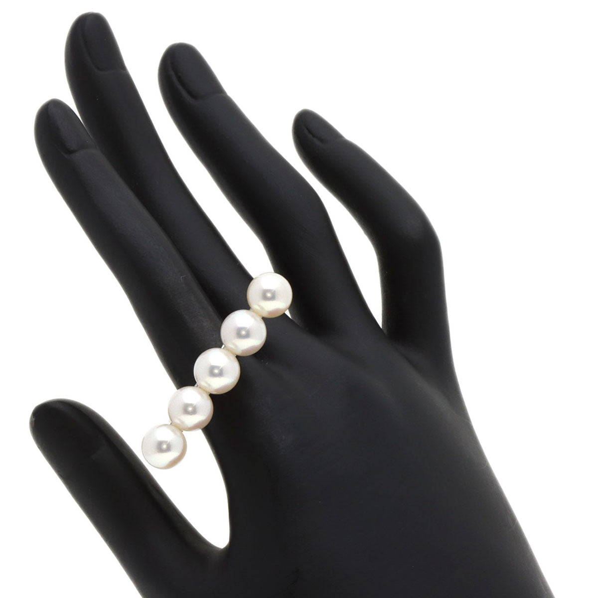 TASAKI Balance Signature Pavé Diamond Akoya Pearl Ring K18 White Gold Ladies [Used]