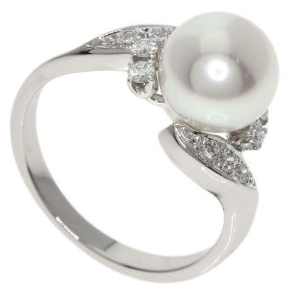 MIKIMOTO Akoya Pearl Pearl Diamond Ring Platinum PT950 Ladies [Used]