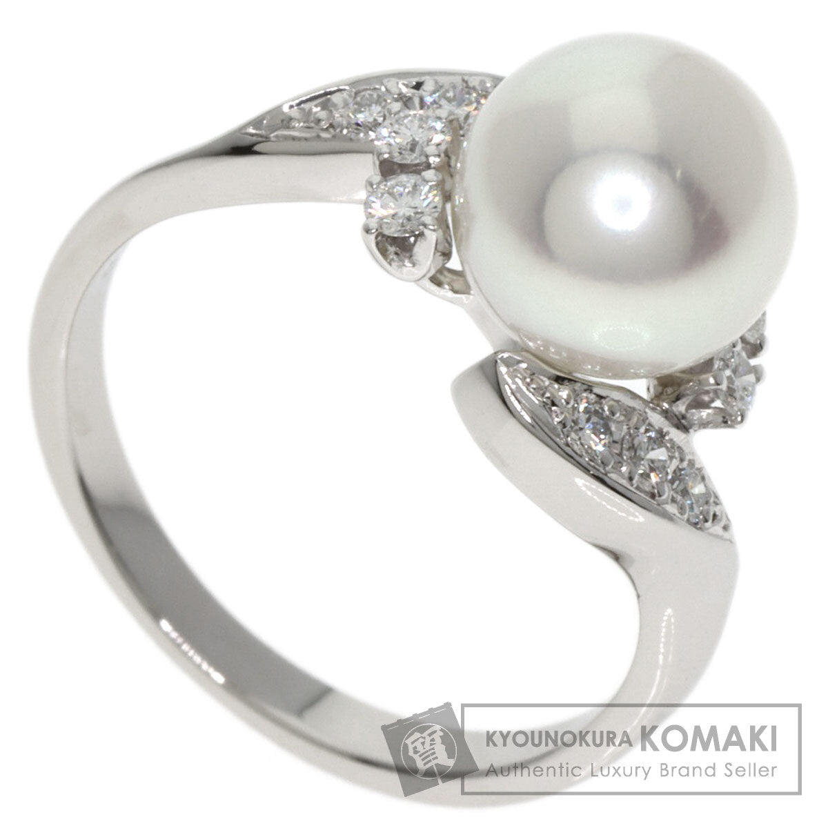 MIKIMOTO Akoya Pearl Pearl Diamond Ring Platinum PT950 Ladies [Used]