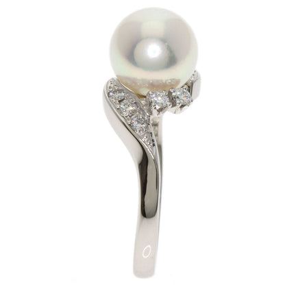 MIKIMOTO Akoya Pearl Pearl Diamond Ring Platinum PT950 Ladies [Used]