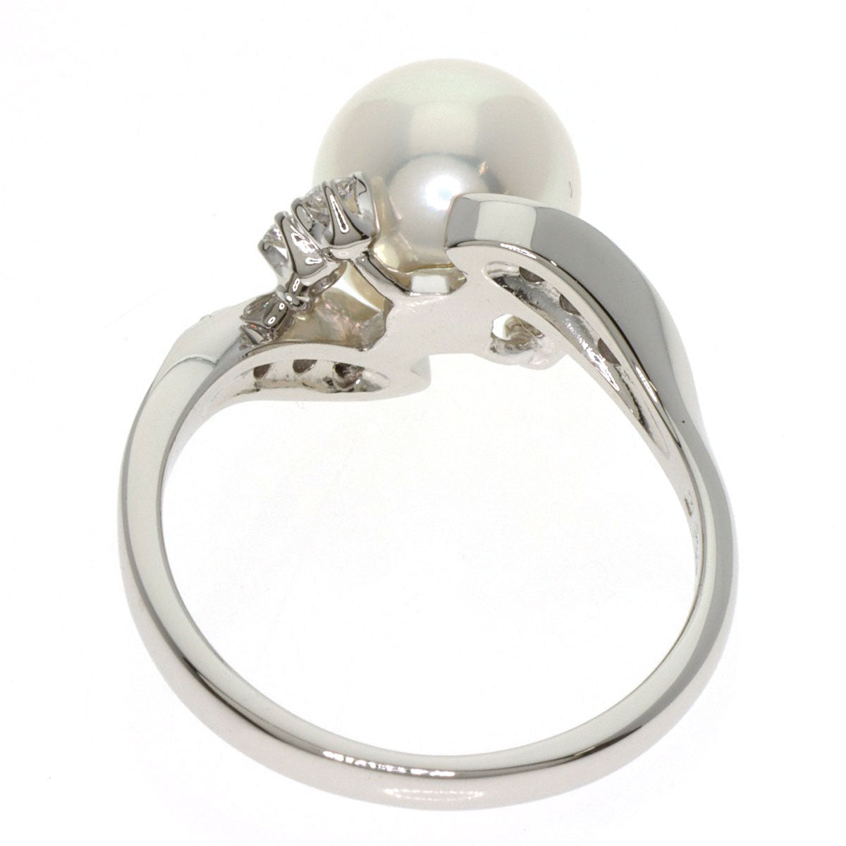 MIKIMOTO Akoya Pearl Pearl Diamond Ring Platinum PT950 Ladies [Used]