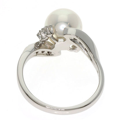 MIKIMOTO Akoya Pearl Pearl Diamond Ring Platinum PT950 Ladies [Used]