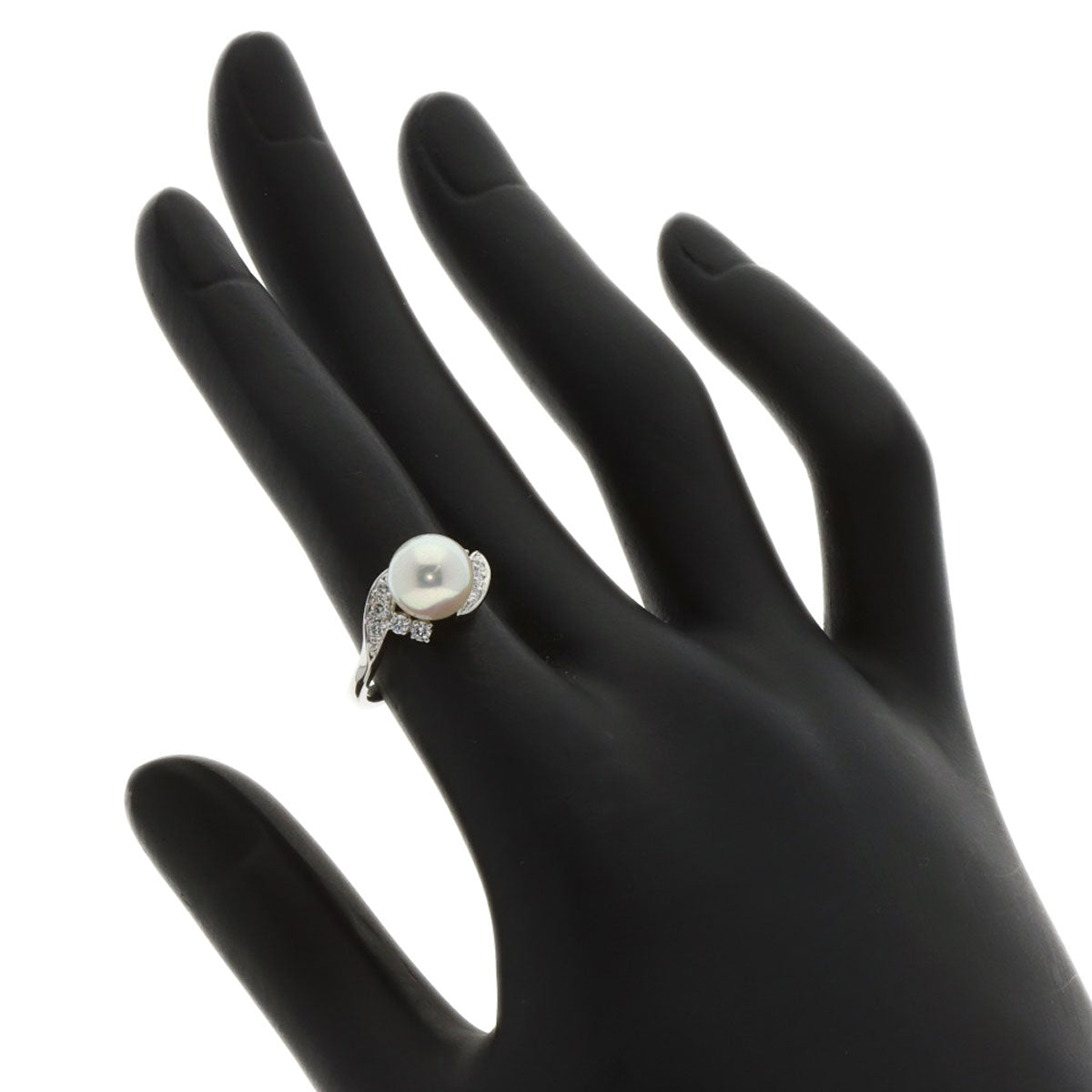 MIKIMOTO Akoya Pearl Pearl Diamond Ring Platinum PT950 Ladies [Used]
