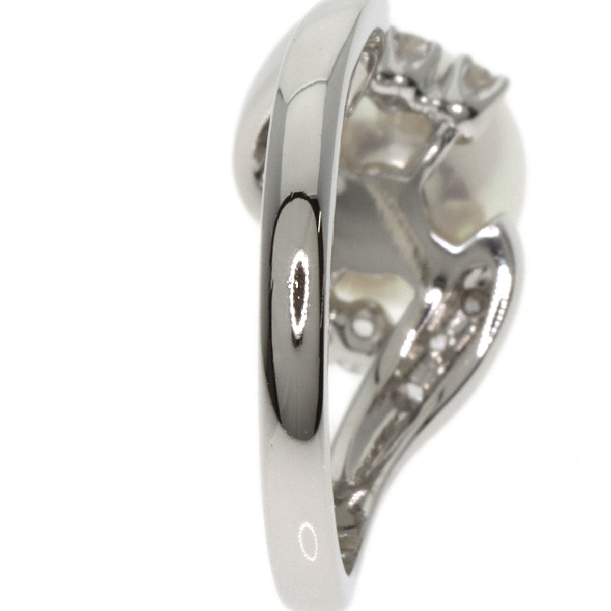 MIKIMOTO Akoya Pearl Pearl Diamond Ring Platinum PT950 Ladies [Used]