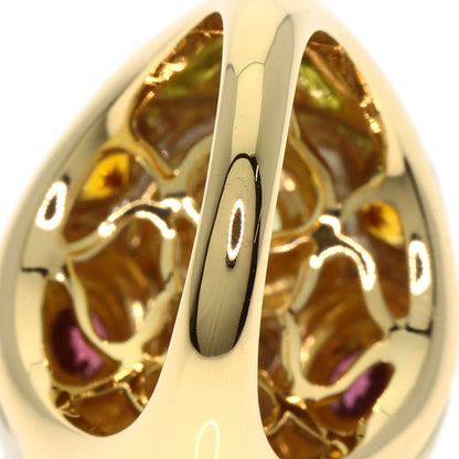 BVLGARI Loto Peridot Rhodorite Garnet Citrin Ring K18 Yellow Gold Ladies [Used]