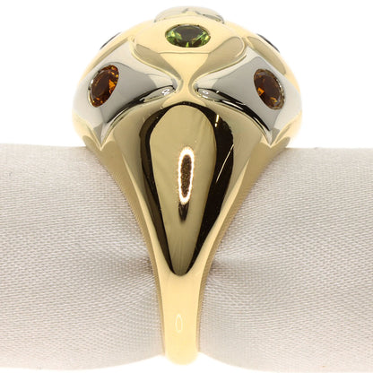 BVLGARI Loto Peridot Rhodorite Garnet Citrin Ring K18 Yellow Gold Ladies [Used]