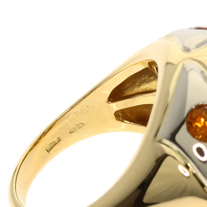 BVLGARI Loto Peridot Rhodorite Garnet Citrin Ring K18 Yellow Gold Ladies [Used]