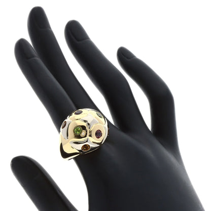 BVLGARI Loto Peridot Rhodorite Garnet Citrin Ring K18 Yellow Gold Ladies [Used]