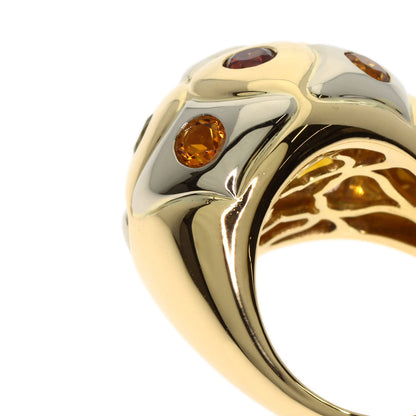 BVLGARI Loto Peridot Rhodorite Garnet Citrin Ring K18 Yellow Gold Ladies [Used]