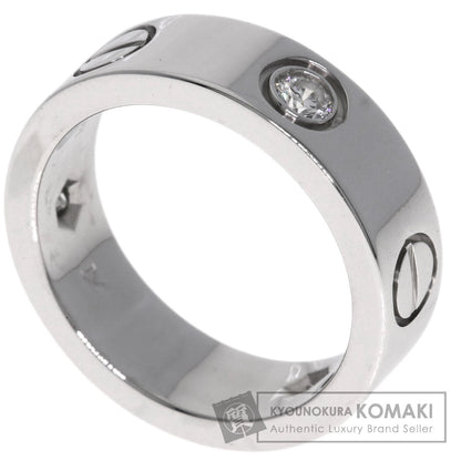 CARTIER love ring half diamond # 48 Ring K18 White Gold Ladies [Used]