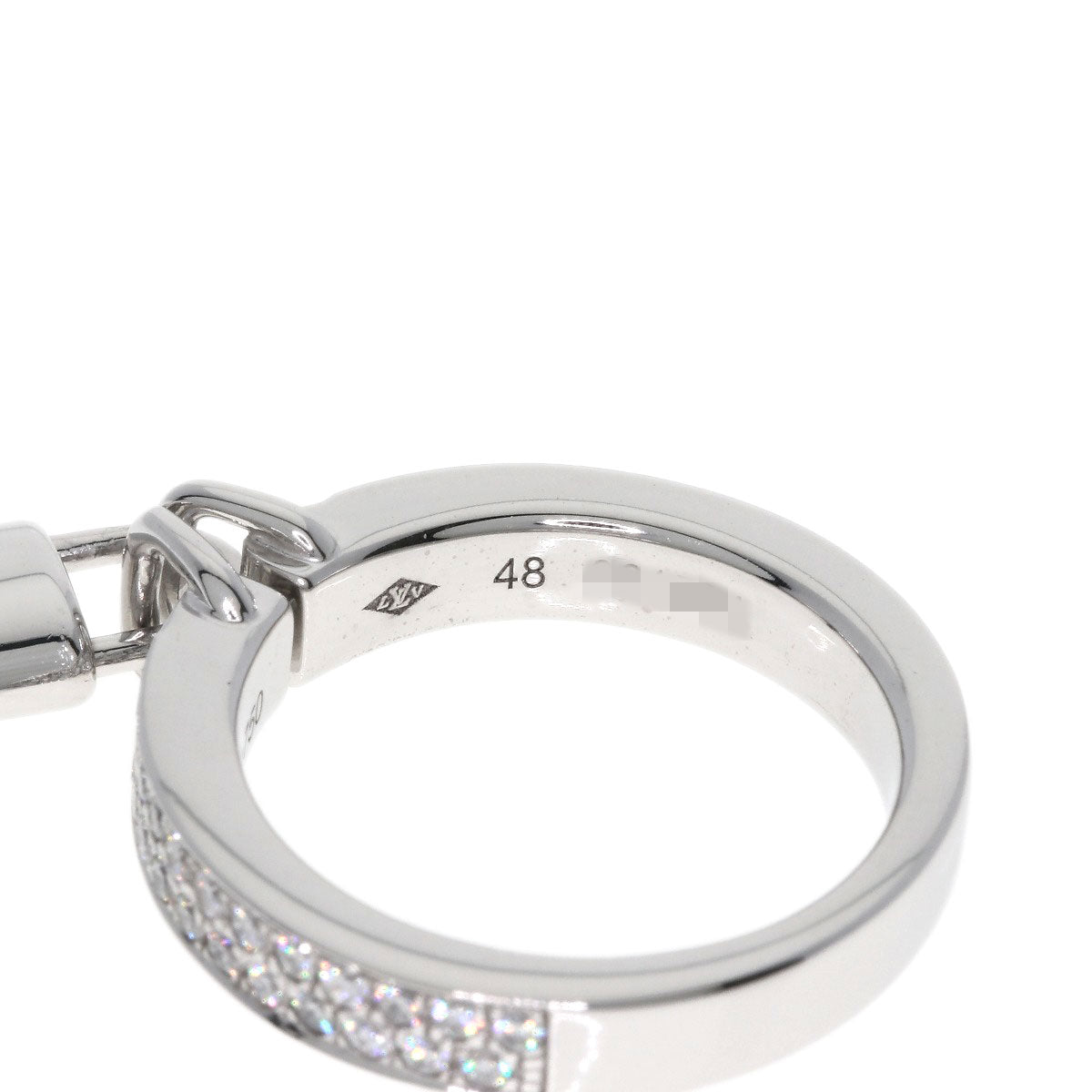 LOUIS VUITTON Berglockit Pave Diamond #48 Ring K18 White Gold Ladies [Used]