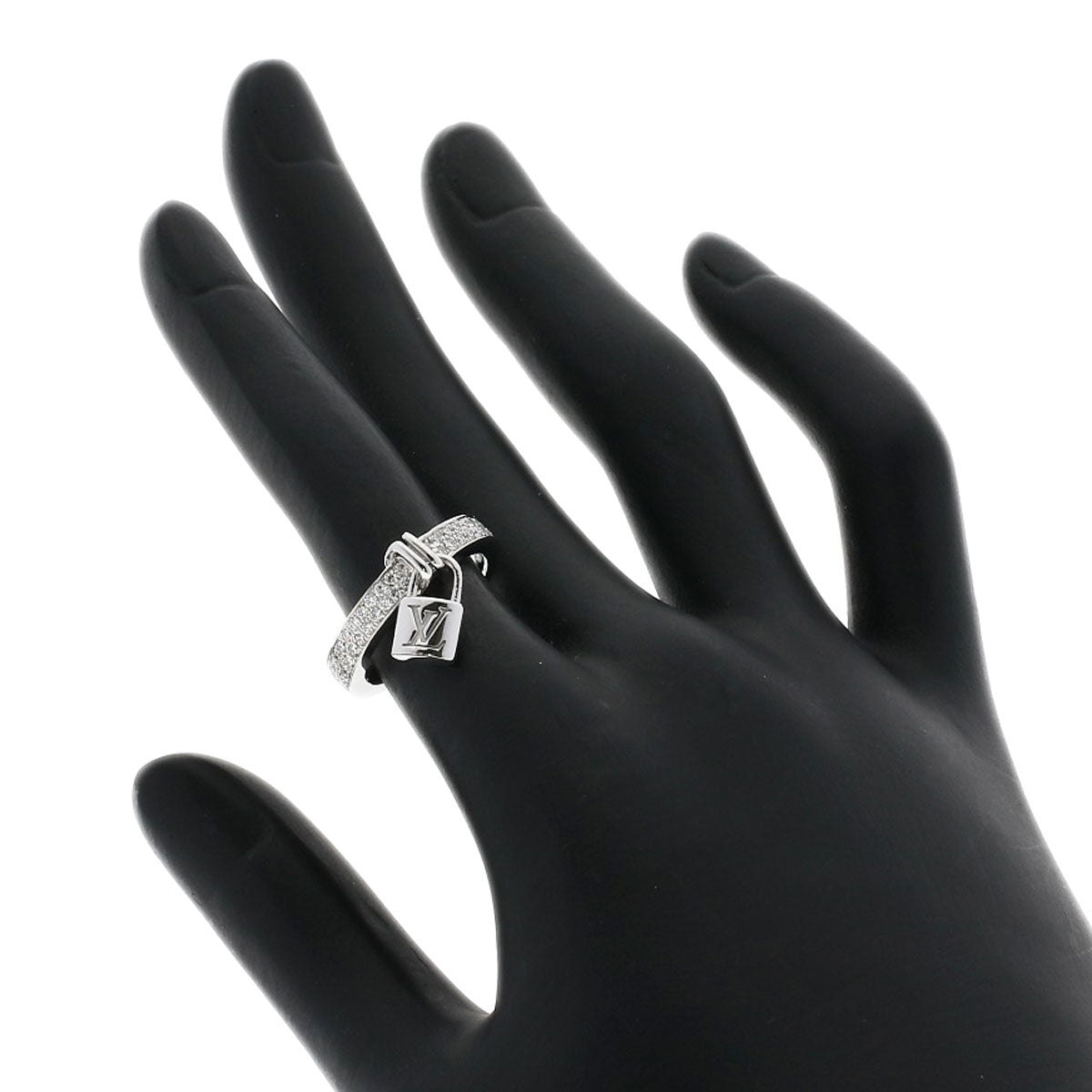 LOUIS VUITTON Berglockit Pave Diamond #48 Ring K18 White Gold Ladies [Used]