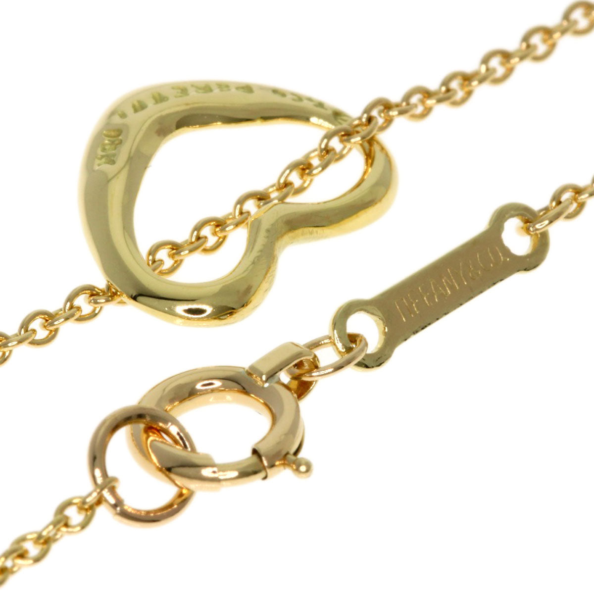 TIFFANY&Co. Open heart Necklace K18 Yellow Gold Ladies [Used]