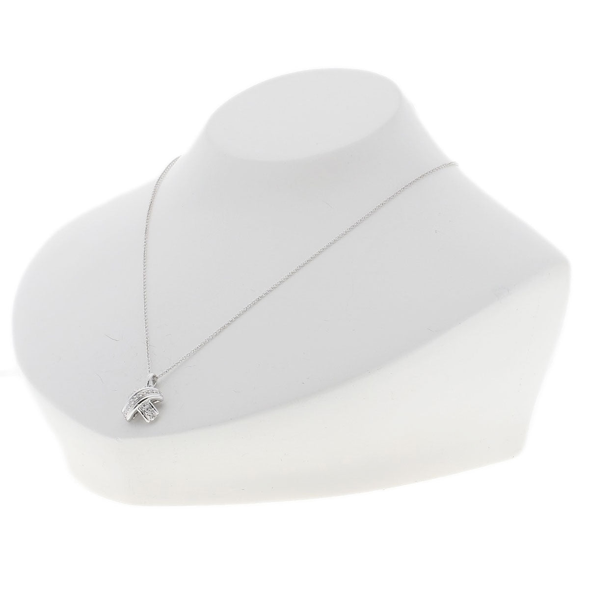 TIFFANY&Co. Signature Diamond Necklace K18 White Gold Ladies [Used]