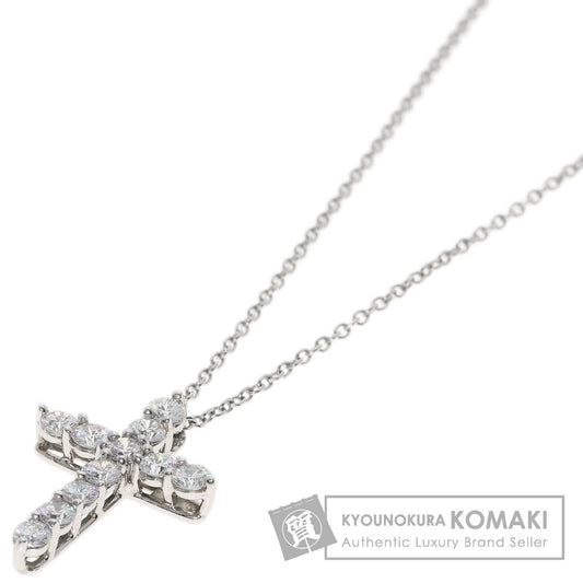TIFFANY&Co. Small cross diamond Necklace Platinum PT950 Ladies [Used]