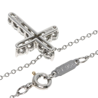 TIFFANY&Co. Small cross diamond Necklace Platinum PT950 Ladies [Used]