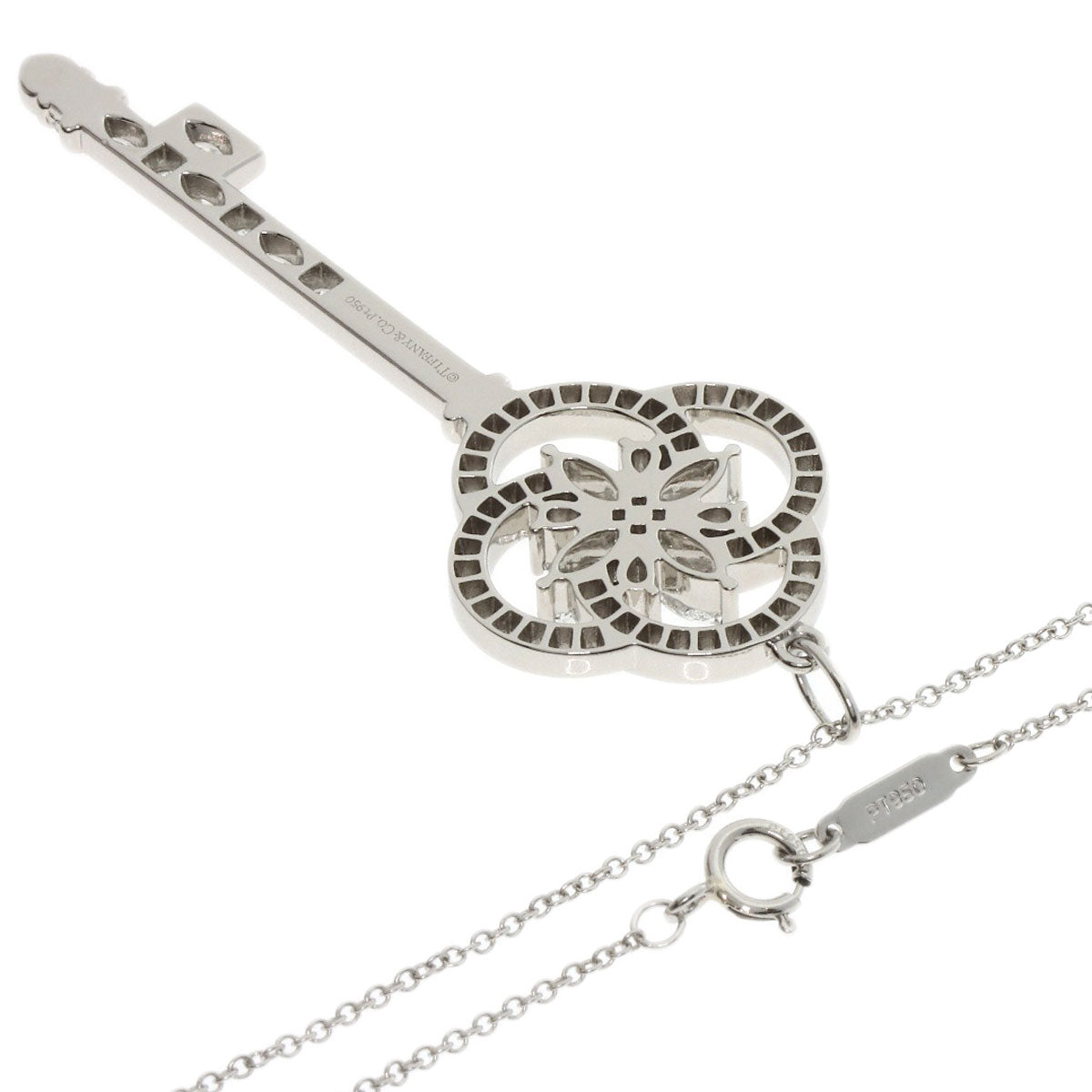 TIFFANY&Co. Victoria Key Diamond Necklace Platinum PT950 Ladies [Used]