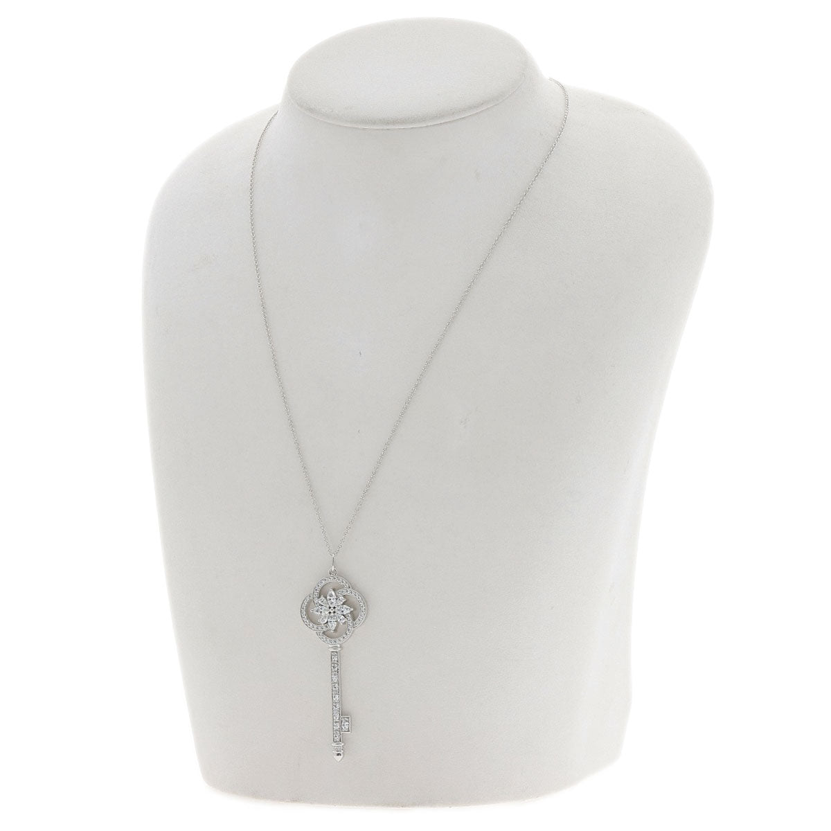 TIFFANY&Co. Victoria Key Diamond Necklace Platinum PT950 Ladies [Used]