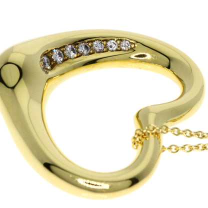 TIFFANY&Co. Open Heart Diamond Necklace K18 Yellow Gold Ladies [Used]