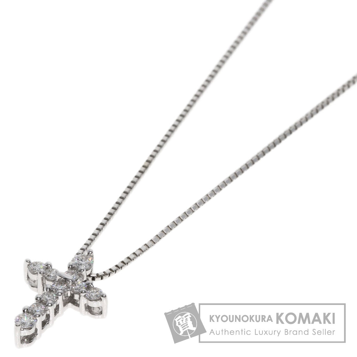 TASAKI Cross diamond Necklace K18 White Gold Ladies [Used]