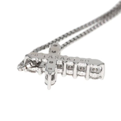 TASAKI Cross diamond Necklace K18 White Gold Ladies [Used]