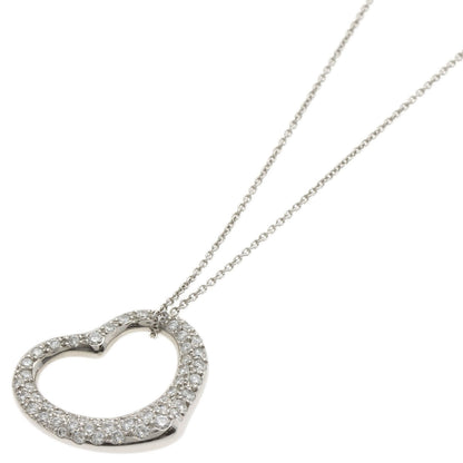 TIFFANY&Co. Open Heart Full Pave Diamond Necklace Platinum PT950 Ladies [Used]
