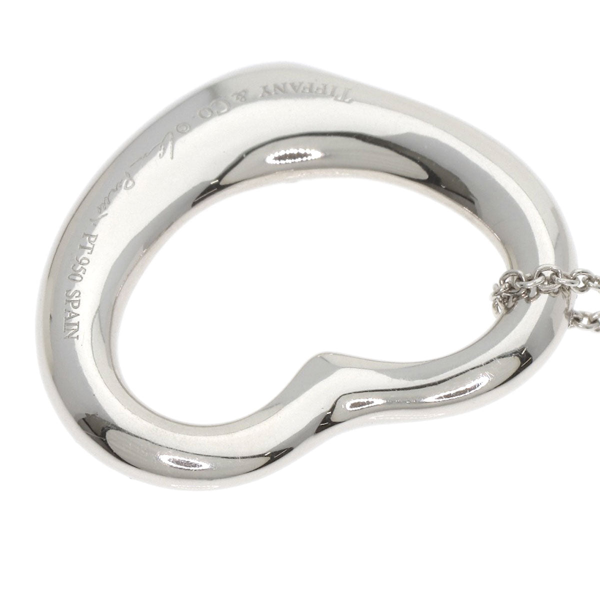 TIFFANY&Co. Open Heart Full Pave Diamond Necklace Platinum PT950 Ladies [Used]