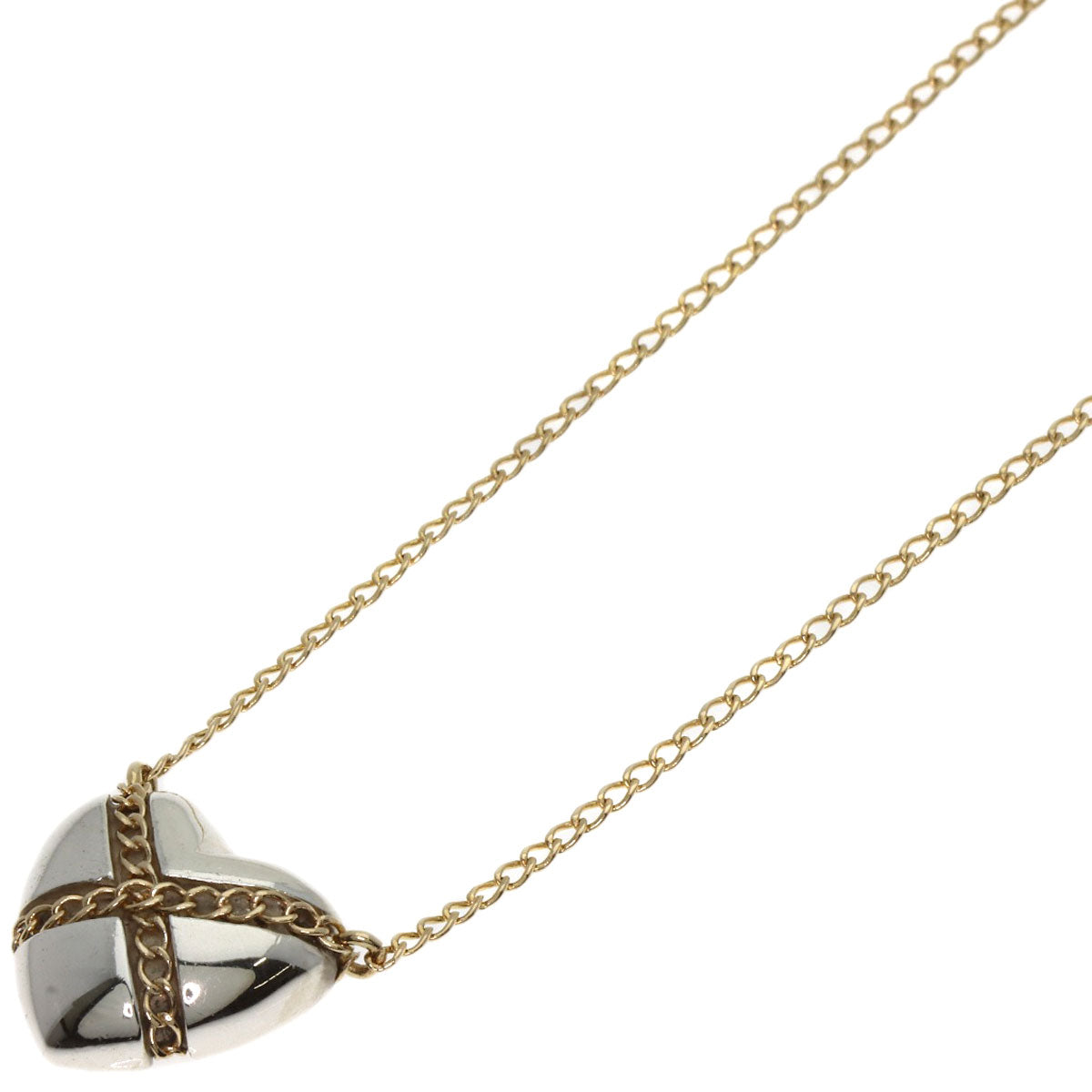 TIFFANY&Co. Cross Chain Heart Necklace K18 Yellow Gold SVLadies [Used]